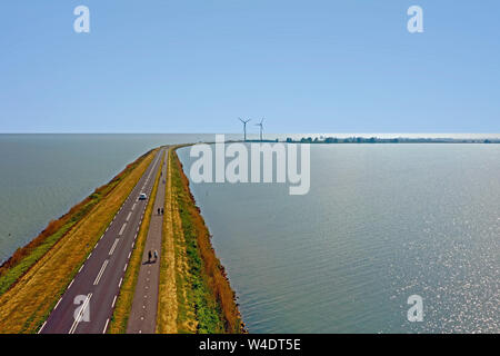 Antenne vom Deich nach Marken in den Niederlanden Stockfoto