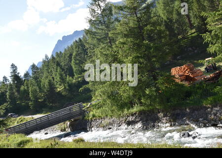 Fluss, Bernina Express, Schweiz Stockfoto