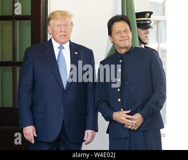 Washington, DC, USA. 22. Juli, 2019. Präsident DONALD TRUMP einladende Imran Khan, der Premierminister von Pakistan, dem Weißen Haus in Washington, DC am 22. Juli 2019. Quelle: Michael Brochstein/ZUMA Draht/Alamy leben Nachrichten Stockfoto