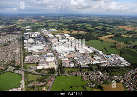 Luftaufnahme von Winsford Industrial Estate, Cheshire, Großbritannien Stockfoto