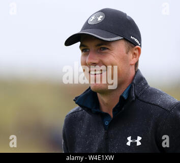 21. Juli, Portrush, Land, Antrim, Nordirland; Die 148 Open Golf Championship, Royal Portrush, letzte Runde; Jordanien Spieth (USA) am 10. Grün Stockfoto