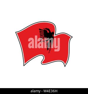 Vektor Flagge Albanien. Albanien Landesflagge. Vector Illustration. Tirana Stock Vektor