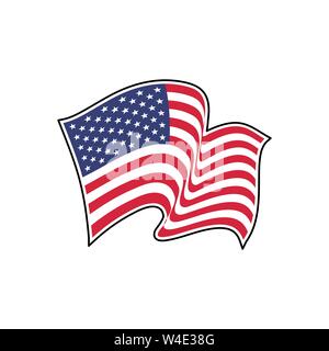 US-Flagge schwenken. Vector Illustration. Alte Herrlichkeit Stock Vektor