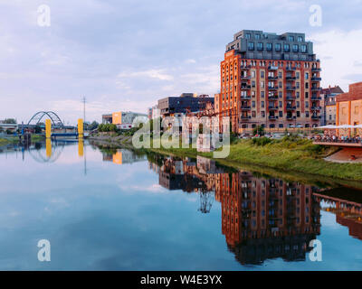 Jungbusch, Mannheim/Deutschland. Einmal im Hafen und Arbeiterviertel, Jungbusch ist beliebt als Student und kreativen Ort geworden, mit Lofts und t Stockfoto