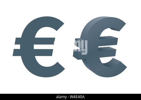 Währung Symbole mit Euro Symbol auf weißem Hintergrund. Währung vektor Symbole. Stock Vektor