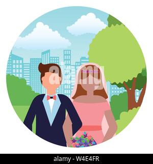 Braut und Bräutigam Hochzeit Stock Vektor