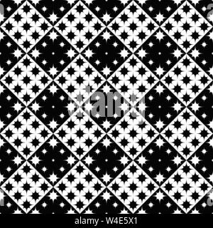 Nahtlose schwarze und weiße Sterne Muster Hintergrund-abstrakten monochromen vector Design von GEKRÜMMTEN Sterne Stock Vektor