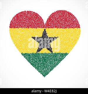 Tag der Unabhängigkeit Ghanas 6. März Grußkarte mit pinselstrich Hintergrund in den nationalen Farben. Vector Illustration. Stock Vektor