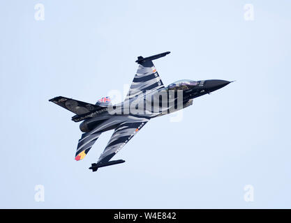 F-16 der Belgischen kämpfenden Falken Team am 2019 RIAT Fairford air show, Gloucestershire, Großbritannien Stockfoto