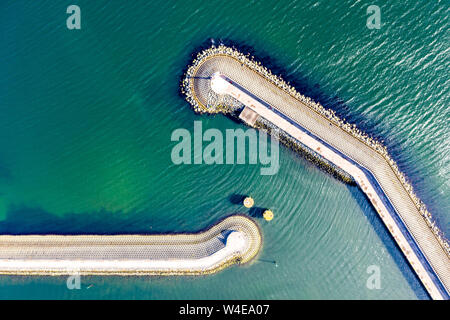 Bangor Eisenhower Pier von oben Stockfoto