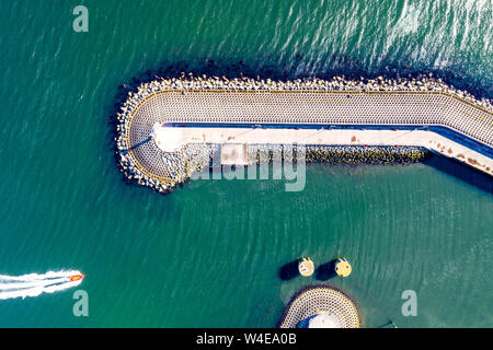 Bangor Eisenhower Pier von oben Stockfoto