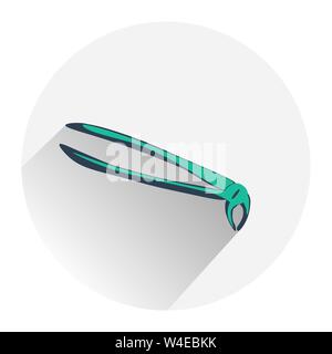 Stahl zahnärztliche Chirurgische Pinzette Symbol. Flache Darstellung von Stahl Chirurgische Pinzette vektor Symbol für Web auf grauem Hintergrund Stock Vektor