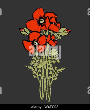 Vektor bud von red poppy. Poppy Vector Illustration Stock Vektor