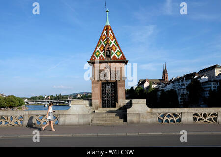 Eine Kopie der alten Brücke Kapelle, genannt 'Kappelijoch', wo Sie Satz zum Tode verurteilte Kriminelle im Mittelalter. Die mittlere Brücke. Stockfoto