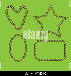 Herz Quadrat oval Star der Ketten Stock Vektor