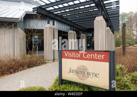 Historisches Jamestowne Besucherzentrum Jamestown Virginia Stockfoto