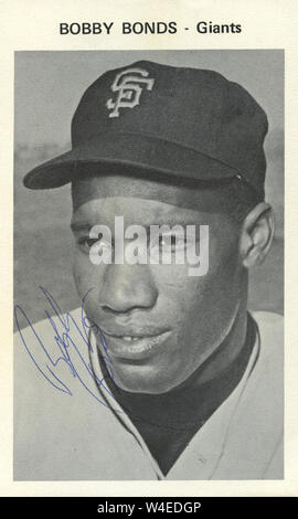 Baseball player Bobby Bonds, der Vater von Barry Bonds spielte auch für die San Francisco Giants Stockfoto