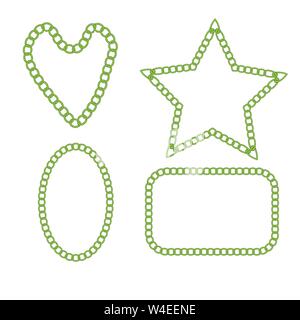 Herz Quadrat oval Star der Ketten Stock Vektor