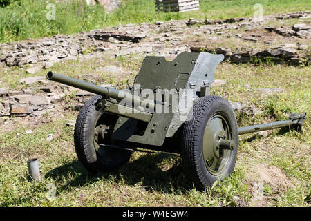 Anti-personen-artilleriegeschützen des zweiten Weltkrieges. Waffen von 1941-1945. Stockfoto