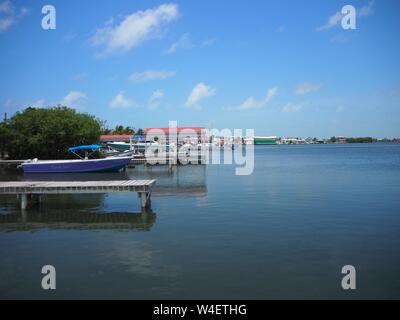 Der Strand auf Ambergris Caye, Beliaze, tropisches Paradies Insel in der Karibik. Stockfoto