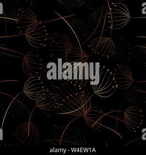 Nahtlose Muster. Fliegen von Löwenzahn Samen. Stilvolle wiederholende Textur. Vektor Stock Vektor