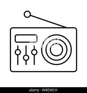 Fm-Radio logo Symbol. Vintage Emblem, Etiketten, Abzeichen in Schwarzweiß-Stil. Vektor Stock Vektor