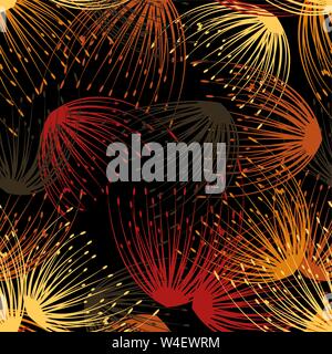 Nahtlose Muster. Fliegen von Löwenzahn Samen. Stilvolle wiederholende Textur. Vektor Stock Vektor