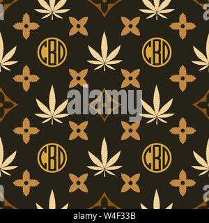 Marihuana nahtlose Muster. Vector Illustration Hintergrund. Cannabis leaf. Fliese Hintergrund. Für web, Aufmachung, Verpackung, Mode, Einrichtung, Oberfläche, gra Stock Vektor