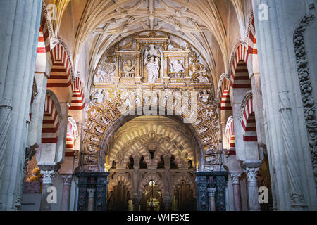 Innere Ausschmückung von Córdoba Moschee Kathedrale - Cordoba, Andalusien, Spanien Stockfoto