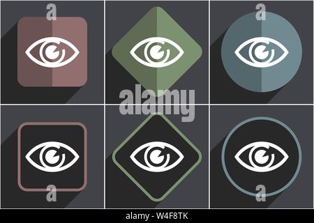 Auge flachbild Vector Icons einstellen Stock Vektor