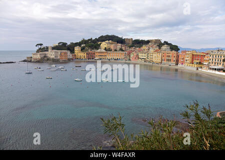 Strand benannt Bucht der Stille in der Stadt Sestri Levante. Italien Stockfoto