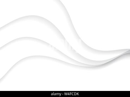 Abstrakte white paper cut Kurve überlappen Design moderne futuristischen Hintergrund Vector Illustration. Stock Vektor