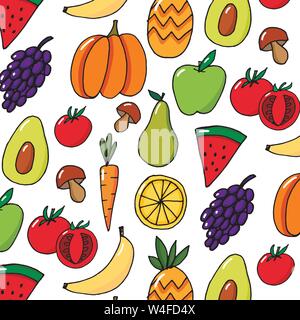 Obst Hand gezeichnet Vector pattern Stock Vektor