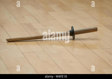 Ein Bambus Schwert in Kendo verwendet. Alte japanische Kampfkunst Stockfoto