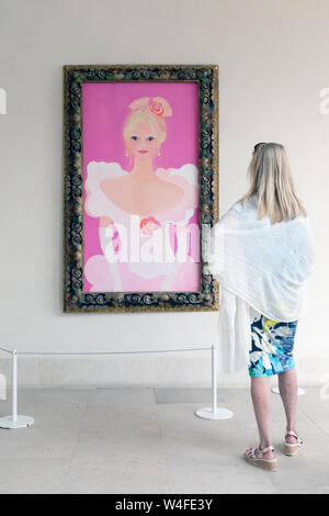 Carmen in Málaga, ein Porträt von Carmen Thyssen im Museo Carmen Thyssen, Malaga, Spanien von argentinischen Künstler Mercedes Lasarte. María Del Carmen Ro Stockfoto