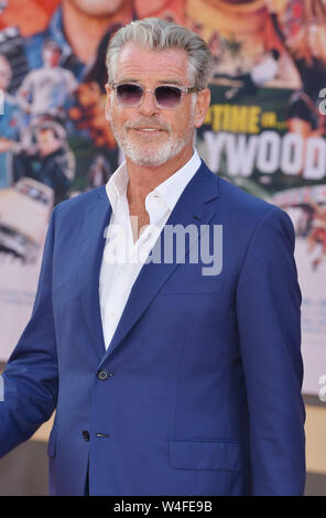 Los Angeles, USA. 22. Juli, 2019. Pierce Brosnan kommt an der Sony Pictures'' Einmal. In Hollywood Premiere auf der TCL Chinese Theatre in Los Angeles am 22 Juli, 2019 in Hollywood, California Credit: Tsuni/USA/Alamy leben Nachrichten Stockfoto