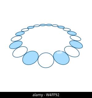 Perlen-Symbol. Dünne Linie mit blauer Füllung Design. Vector Illustration. Stock Vektor