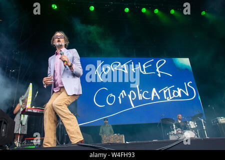 Jarvis Cocker führt an Bluedot Samstag Nacht. (20 Juli 2019) findet von 18.-21. Juli in Jodrell Bank, Cheshire UK. Stockfoto