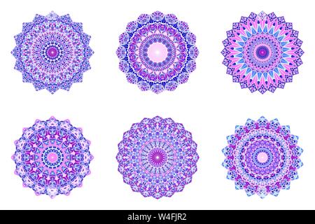 Reich verzierte Dreieck Fliese Muster mandala Set - runde Zierpflanzen vector Designs von Mosaik Dreiecke Stock Vektor