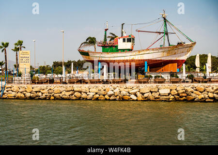 Fischerboot auf Display Stockfoto