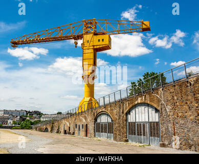 Nantes, der gelbe Titan-Kran, Lore Atlantique Department, Pays de la Loire, Frankreich Stockfoto