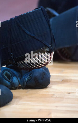 Kendo Helm in Detailansicht Stockfoto