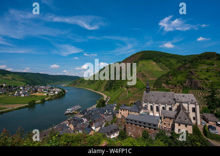 Blick auf Beilstein vom Turm der Burg Metternich. Stockfoto