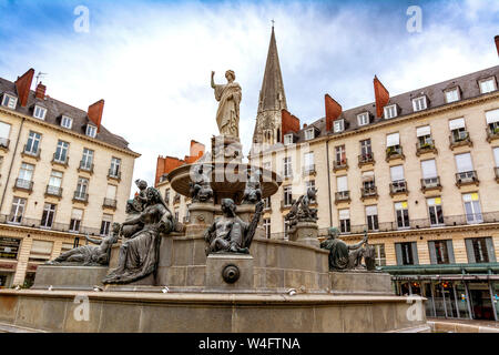 Brunnen der Place Royale von Nantes. Loire Atlantique. Pays de la Loire. Frankreich Stockfoto