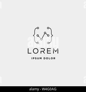 Codierung digital Logo Design Template vector Programmiergeräts an lineart Symbol Stock Vektor