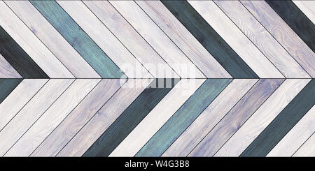 Muster der nahtlose Parkett Textur (horizontale Chevron verschiedenen Blau) Stockfoto