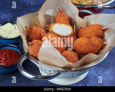 Frittierte panierte Krabbe - aromatisiert Surimi Stockfoto