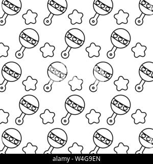 Muster der Jingle bells Baby mit Sternen Vector Illustration Design Stock Vektor