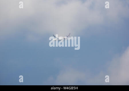 Chiangmai, Thailand - 17. Juli 2019: HS-TEU-Airbus A330-300 von Thai Airways. Im Flug von Chiang Mai nach Bangkok. Stockfoto