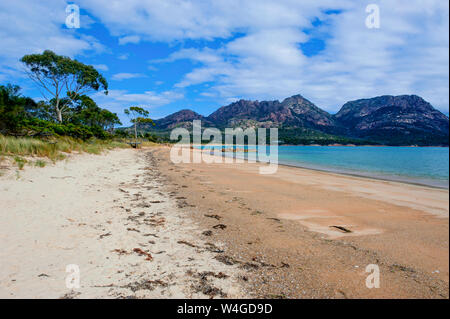 Strand in Coles Bay, Freycinet Nationalpark, Tasmanien, Australien Stockfoto